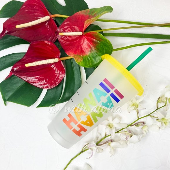 Starbucks Accessories - NEW ❤️🌈💧Starbucks HAWAII Reusable Cold Cup